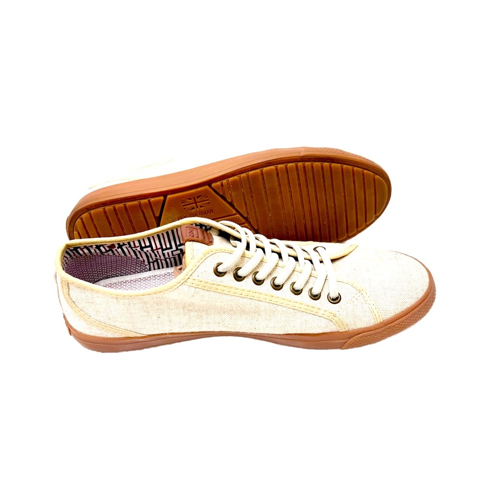 Ben Sherman Tan Canvas Slip-on Shoes Size 9 - Picture 3 of 7